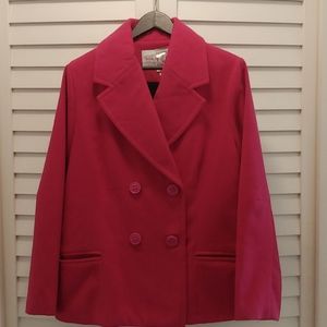 Hot Pink Women's Pea Coat by Pink Martini